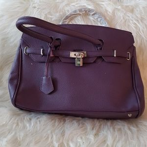 Faux leather satchel